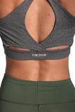 Women's TACDOR Charcoal Cross-strap Sports Bra