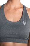 Women's TACDOR Charcoal Cross-strap Sports Bra