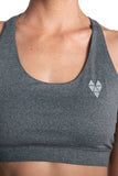 Women's TACDOR Charcoal Cross-strap Sports Bra