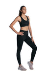 Women's Black Side-pocketed Leggings