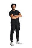 Men's TACDOR Black Cotton T-shirt