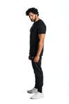 Men's TACDOR Black Cotton T-shirt