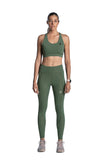 Women's Olive side-pocketed Leggings