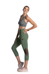 Women's TACDOR 3/4 Olive Leggings