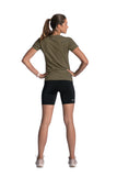 Women's TACDOR Olive Cotton V-neck T-shirt