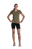 Women's TACDOR Olive Cotton V-neck T-shirt