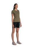 Women's TACDOR Olive Cotton V-neck T-shirt